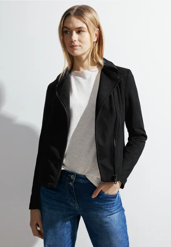Bikerjacke in Velours