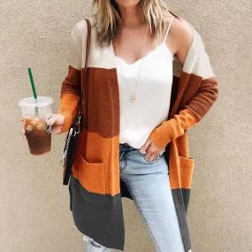 Heidi-Mode | Farbblock Langstrickjacke