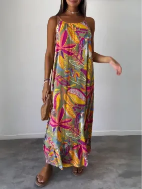 Langes Kleid mit Druck