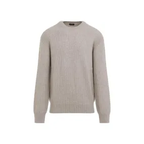   Zegna  Beige Cashmere Crewneck Sweater Neutrals  Pullover 